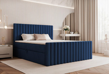 Modernes Boxspringbett mit Bettkasten Blau 140x200 MIAMI ll