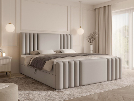 Modisches velvet grau Kontinentalbett 160x200 SARAH