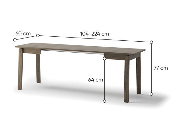 Esstisch Japandi ausziehbar PAPHO Eiche dunkel
