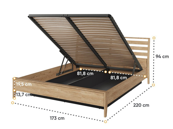 mit Bettkasten, skandinavisches Schlafzimmer MAKS