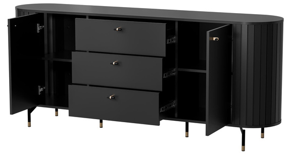  Kommode mit 3 Schubladen MODERNO Schwarz