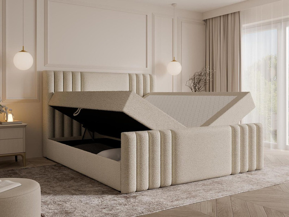 Velvet creme Kontinentalbett 120x200 mit topper SARAH