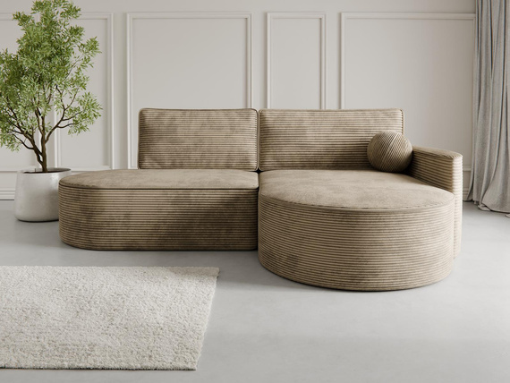  Ecksofa Exklusives L Form Sofa mit Stil Beige MORENO