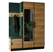 Garderoben-Set MALTI Eiche Craft + Blau