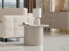 Rund Kaffeetisch für Couch mit Lamellen MODERNO Caschmir