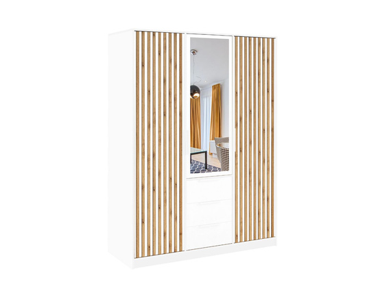 Kleiderschrank mit 3 Türen und 3 Schubladen OLS Eiche wotan 