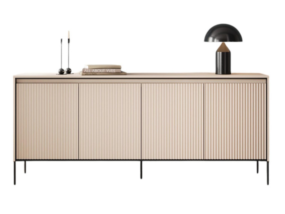 Kommode mit 4 Türen und LED-Beleuchtung FLORE 193x40x83 cm) 