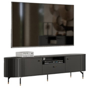 TV-Tisch mit Schublade Fronten gefräst MODERNO Schwarz