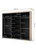 Schwebetürenschrank mit Spiegel FLORE Beige