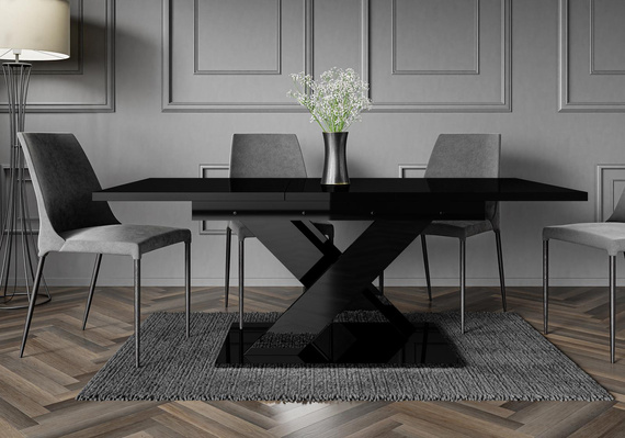  Esszimmertisch ausziehbar 140-180 cm Weiß + Beton