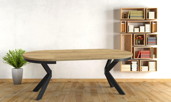 Runde Esstische BELLAMI Eiche Artisan Weiß