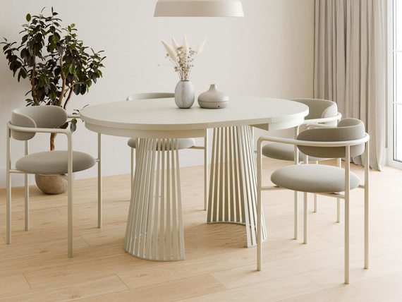 Esstisch Rund Modern Design DAST Weiß/Schwarz