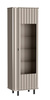 Standvitrine mit 3 Glasböden gerillte Front Beige STYLS