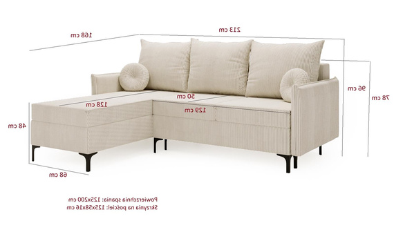 Ecksofa mit Schlaffunktion LEO Beige