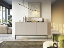 Kommode mit 3 Schubladen NANCY Caschmir+Schwarz