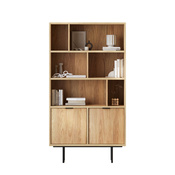 Bücherregal mit Türen Eiche hikora Japandi Stil COLGO