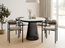 Esstisch Rund Modern Design DAST Weiß/Schwarz