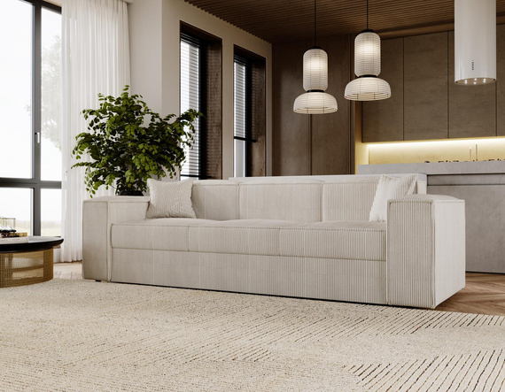 Schlafsofa modern 252 cm breit SANTO Creme