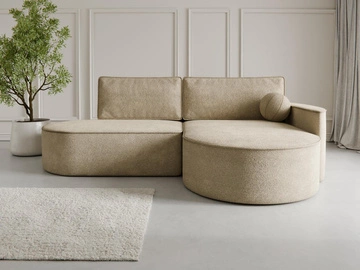 Ottomane Rechts \ boucle \ Beige