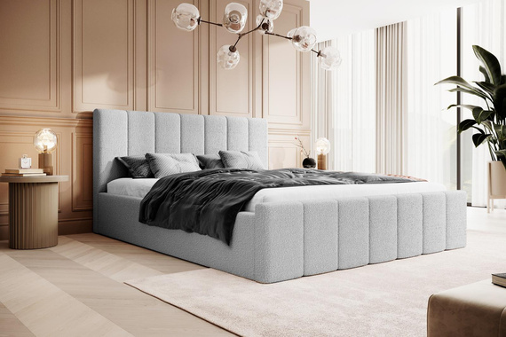 Bett LIVORA Boucle 140x200 Beige