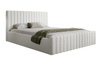 Komfort Polsterbett Bouclé Bett mit Bettkasten 140x100 Creme BUBBLE II 