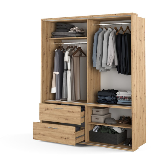 Kleiderschrank mit 2 Schubladen ARTI Eiche artisan