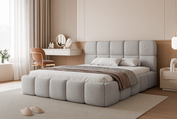 Komfortbett mit Stauraum CLOUDY 160x200 Grau