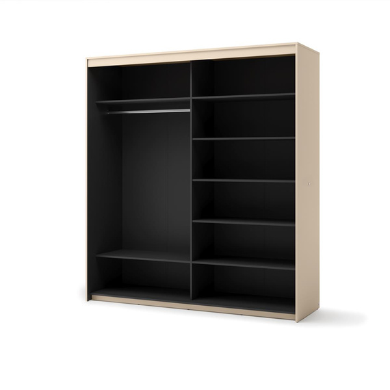 Schwebetürenschrank mit LED-Beleuchtung FLORE Beige
