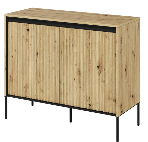 Kommode klein mit gerifflete Front für Wohnzimmer FLORE 