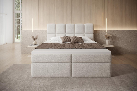 Praktisches Bett mit Bettkasten 160x200 Beige PUENTE