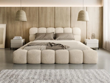 140x200 \ Beige \ Lattenrost aus Metall