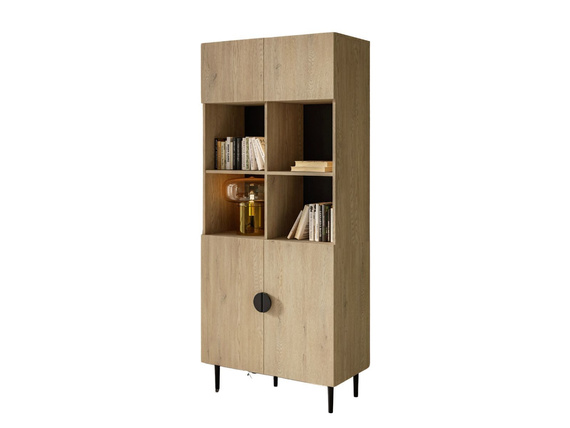 Moderne Japandi Vitrine Bücherregal 80 cm eiche cremona OSSI