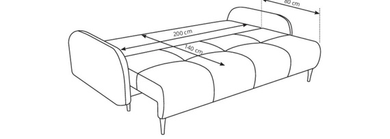 Schlafsofa mit Bettkasten CLOUD Elma 4 Begie
