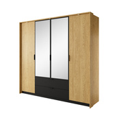 Kleiderschrank mit 2 Schubladen und Spiege STIK mit LED