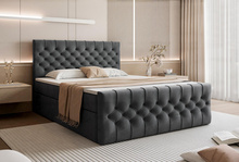 Glamouröses Samtbett mit hohem Komfort Graphit 180x200 MIAMI