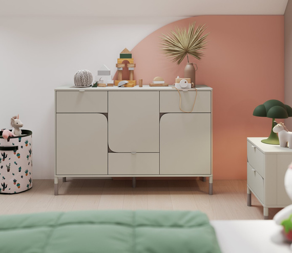 Kommode mit 3 Schubladen JUNA Caschmir