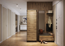 Garderoben-Set LIMA Eiche Artisan/Schwarz