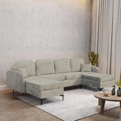 Ecksofa U-form BELLA Hellbeige