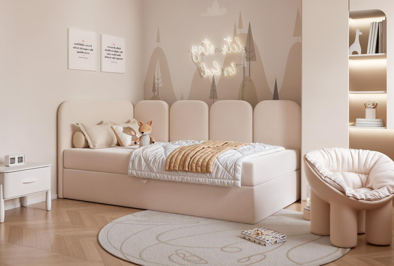 Kinderbett DREAMY Velvet Soft Beige Mädchenzimmer