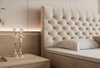 Boxspringbett mit hochwertigem Bezug Beige 180x200 MIAMI