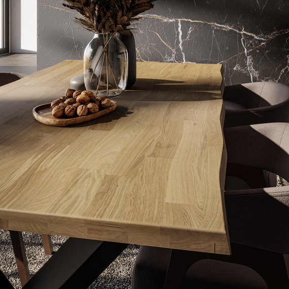 Industrial Esstisch aus Massivholz mit Metallgestell BERGEN