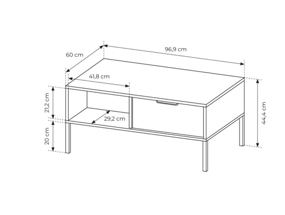 Couchtisch mit Schublade NATALA Anthrazit