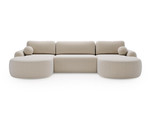 Ecksofa mit Schlaffunktion U Form OLIO Creme