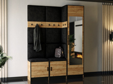 Moderne Garderoben-Set MALTI Eiche craft + schwarz