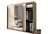 Schwebetürenschrank mit Spiegel FLORE Beige