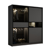 Kleiderschrank Schwarz modern mit Glasfront getönt