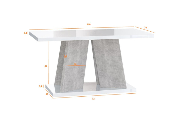 Couchtisch Sofatisch SANA Beton+Schwarz