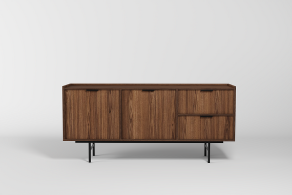 TV Kommode natur mit zwei Schubladen Eiche Hikora COLGO 