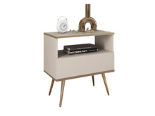 mit Schublade, Glamour Stil Möbel POLO, Beige/Schwarz/Weiß