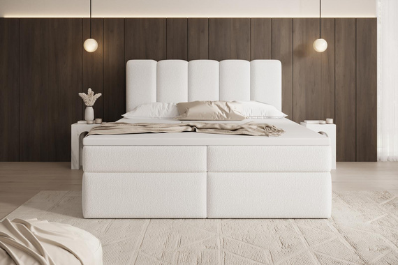 Komfortables Boxspringbett 140x200 Weiß BELLO